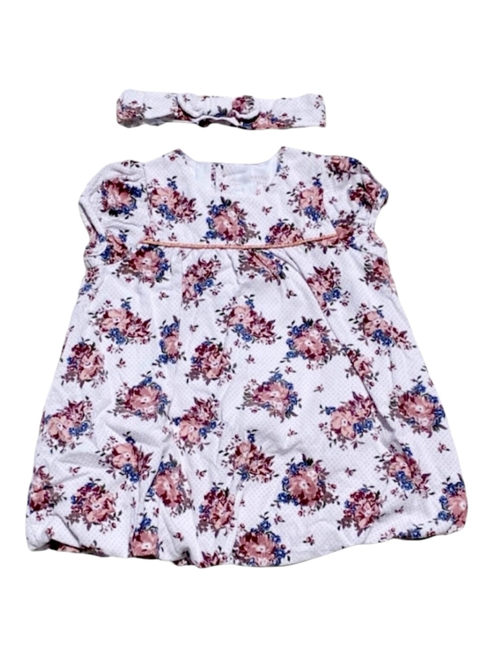 Nataly's Paris beautiful vintage floral dress & headband Size 6 months